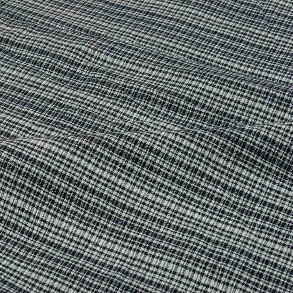 CHECK BLACK & WHITE KHADI COTTON 115 GSM HANDWOVEN FABRIC