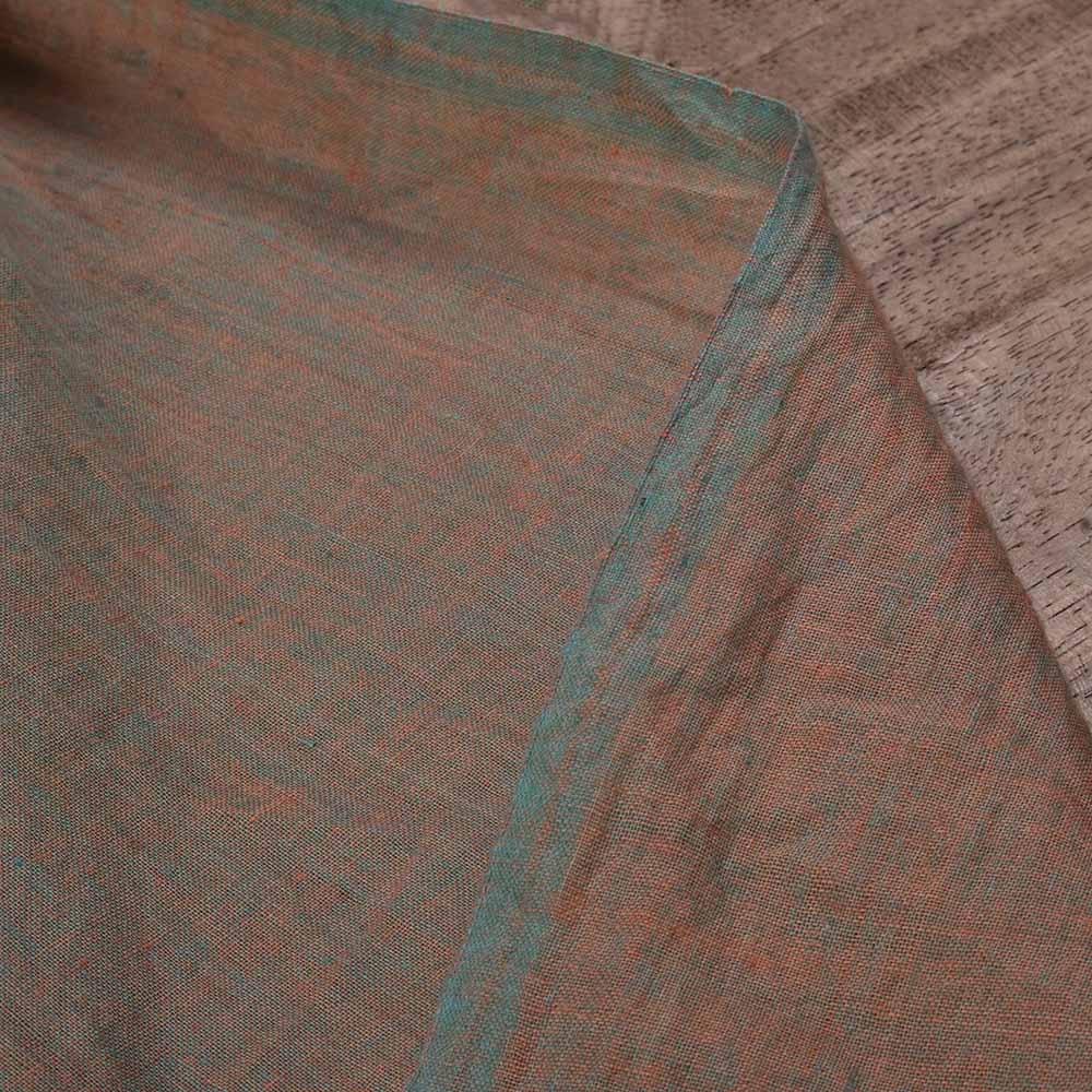 Cross Colour Brown Khadi Cotton 65 GSM Handwoven Fabric