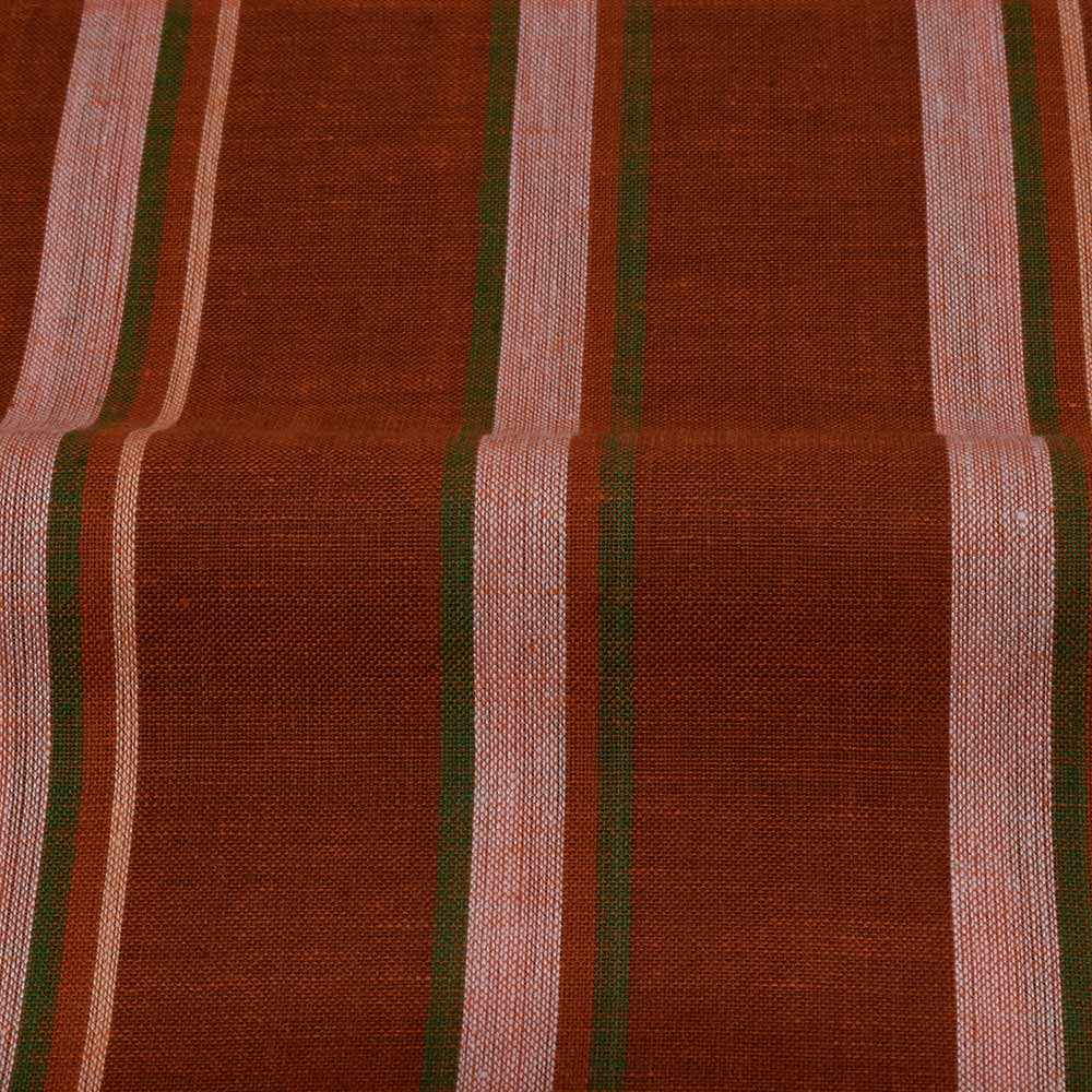 STRIPE BROWN PURE COTTON 70 GSM HANDWOVEN FABRIC 227