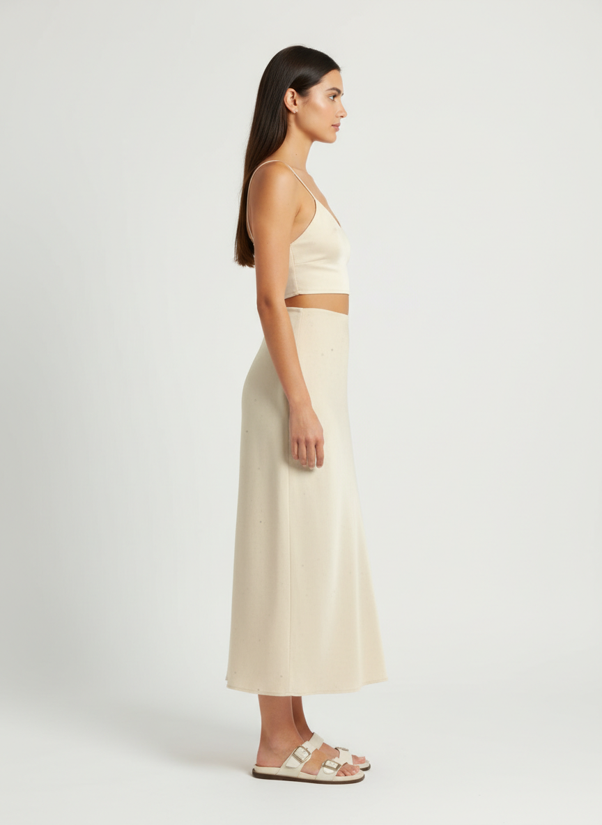 Plain Tea Length Sheath Skirt