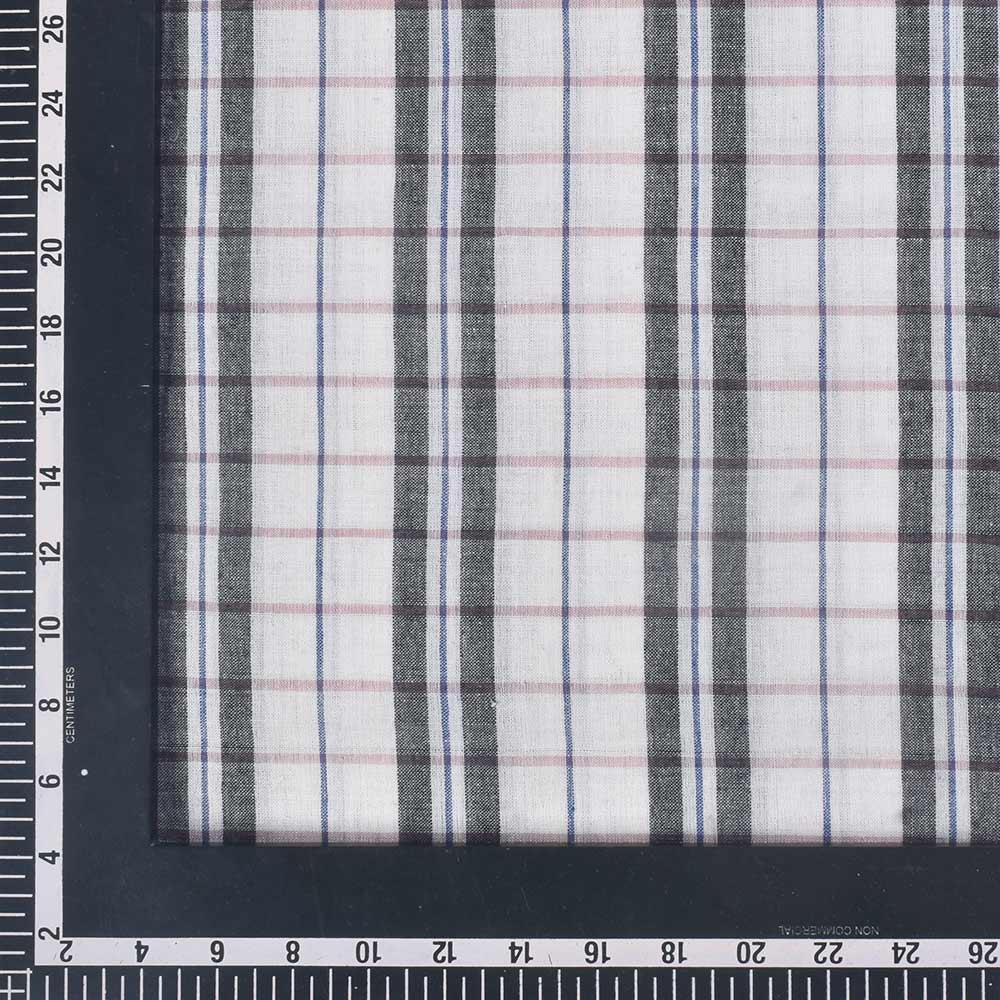 CHECK MULTICOLOR PURE COTTON 98 GSM HANDWOVEN FABRIC 414