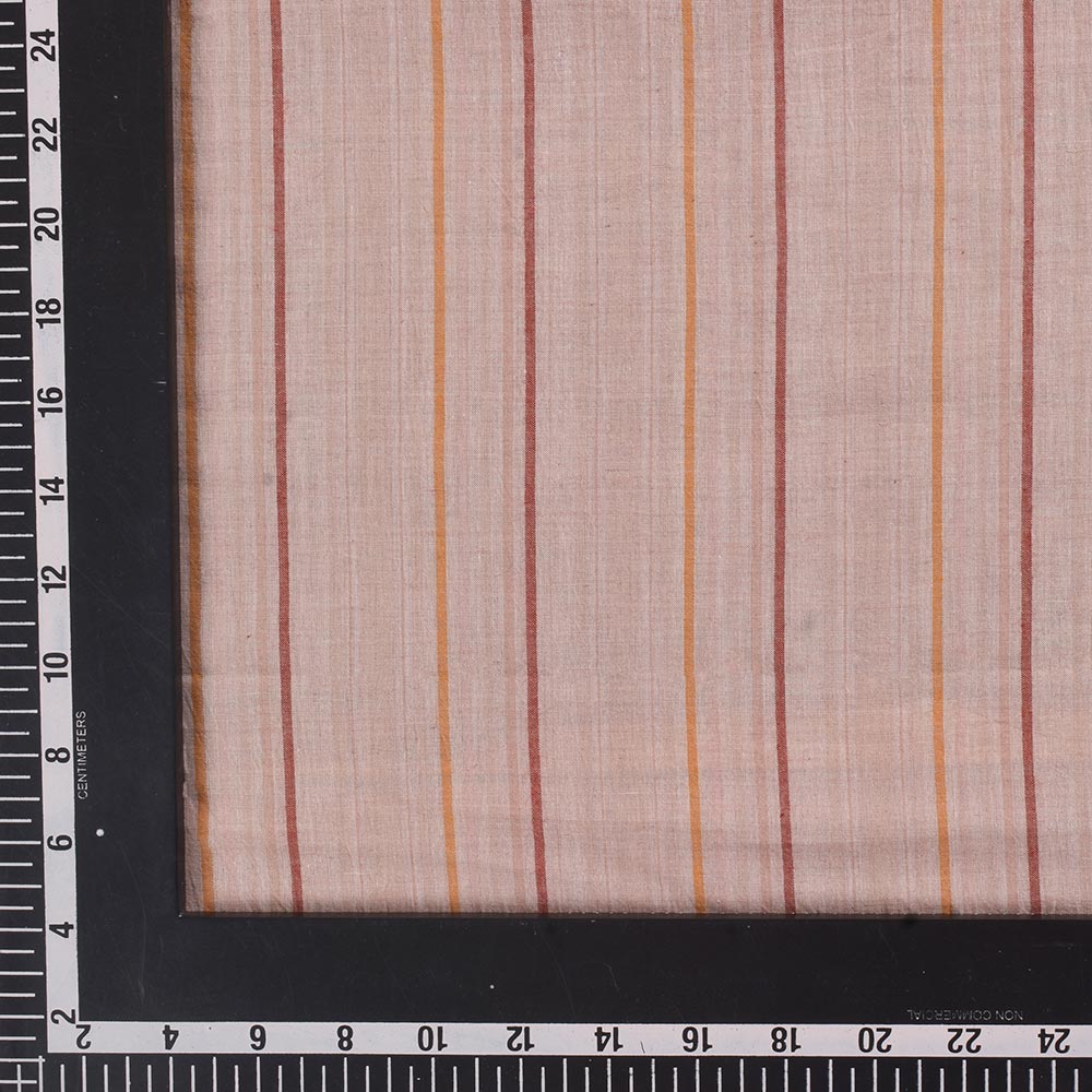 STRIPE BABY PINK PURE COTTON 71 GSM HANDWOVEN FABRIC