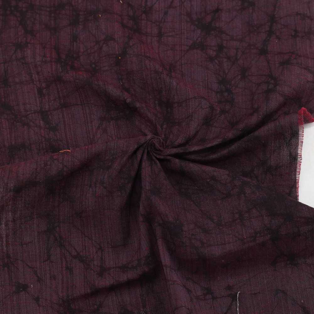 Abstract Deep Plum Batik Cotton 95 GSM Fabric - Hand Printed