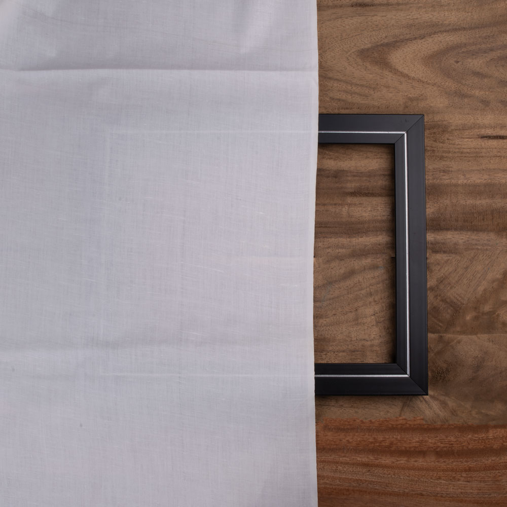 WHITE Mulmul KHADI COTTON 92 GSM FABRIC - BLEACHED, DYEABLE & 36