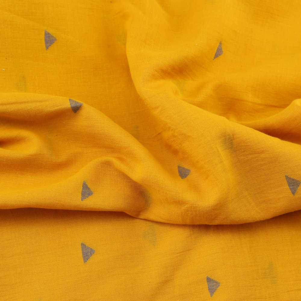 Geometric Yellow Jamdani Pure Cotton 55 GSM Fabric 78