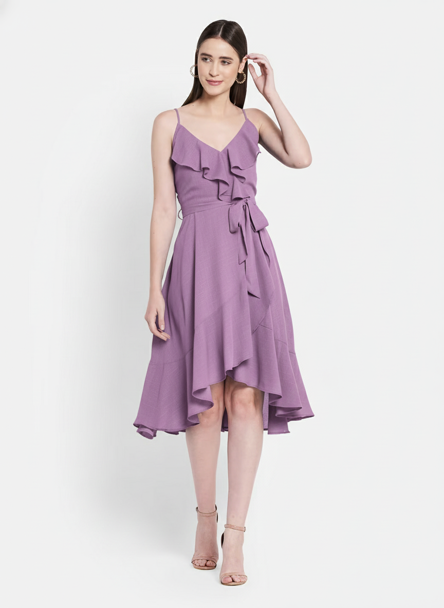 Ruffled Asymmetric Dress