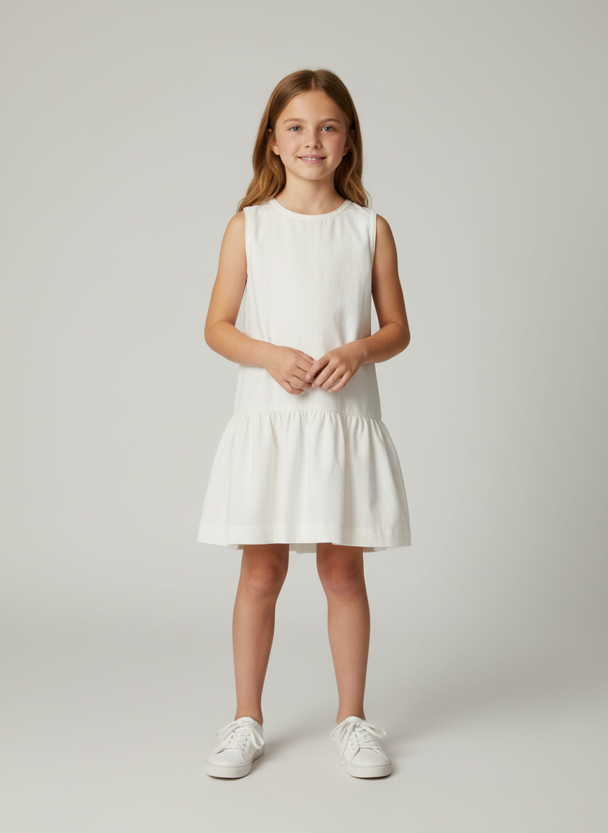 Gathered Hem Sleeveless Dress