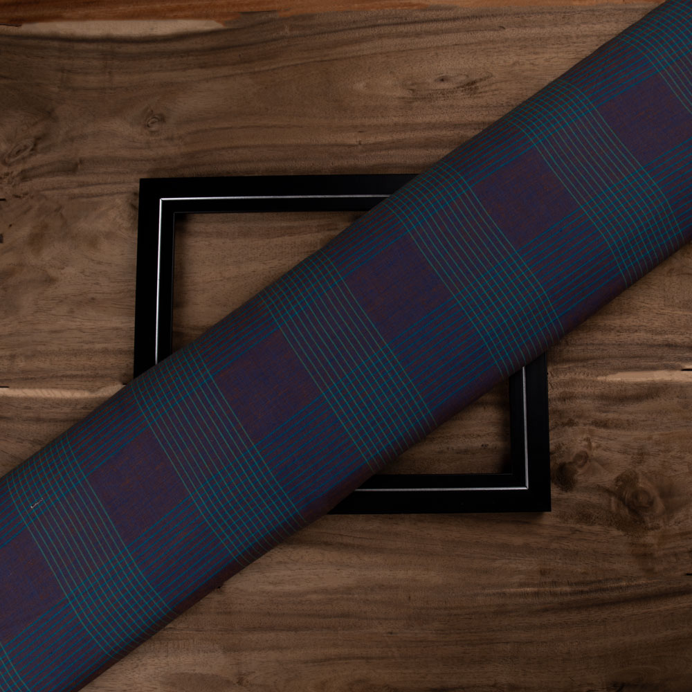 Check Multicolour Pure Cotton 86 GSM Handwoven Fabric
