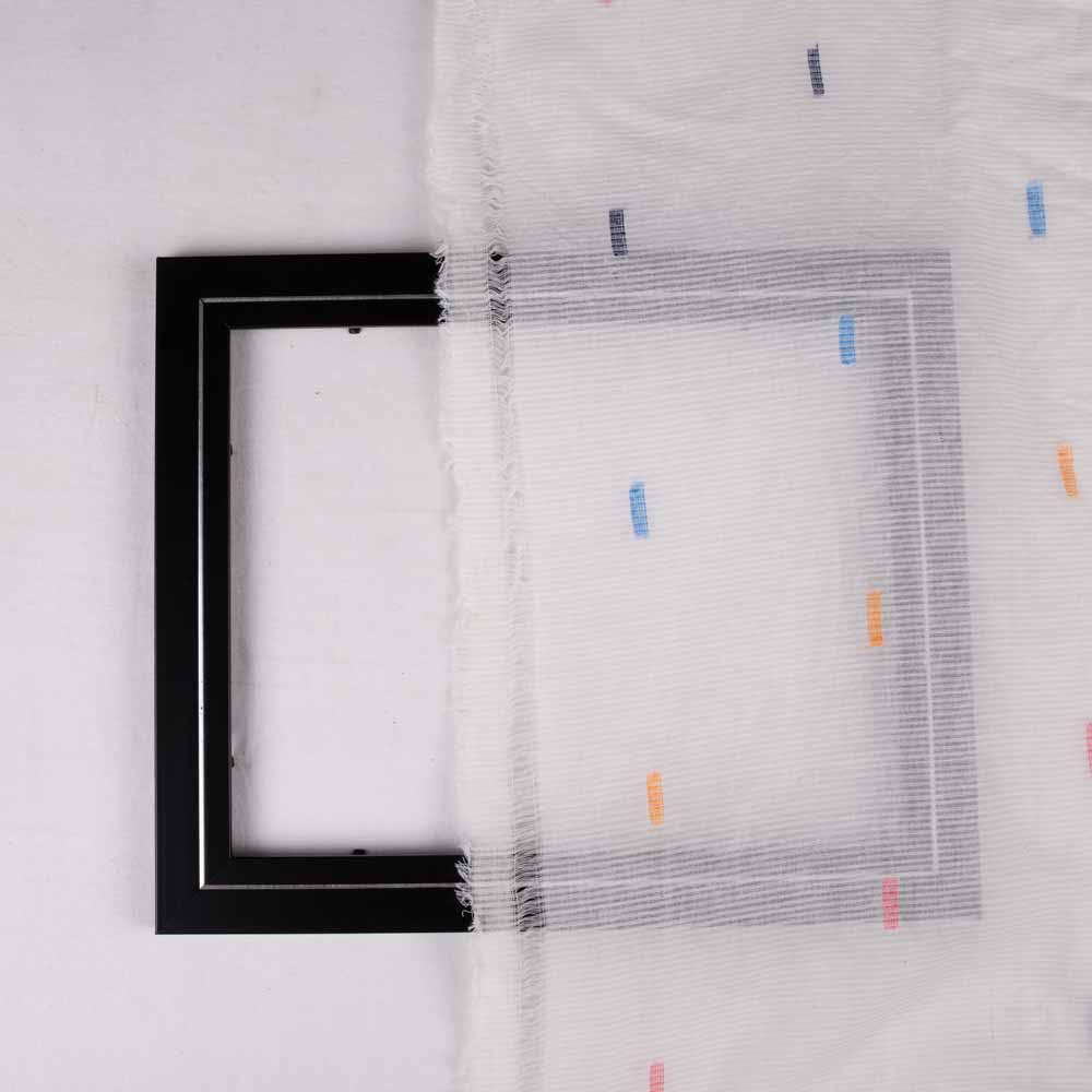 Geometric White Jamdani Handwoven Cotton 60 GSM Fabric 167