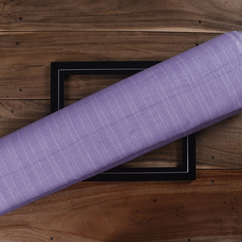 Stripe Purple Pure Cotton 80 GSM Handwoven Fabric