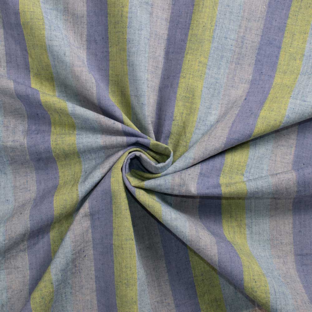 Stripe Multicolour Pure Cotton 131 GSM Handwoven Fabric 143
