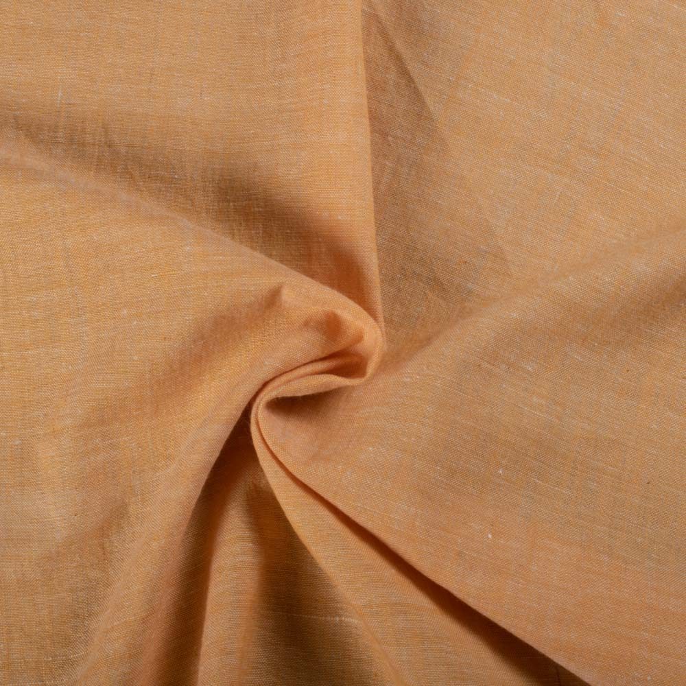 Chambray Orange Khadi Cotton 72 GSM Handwoven Fabric