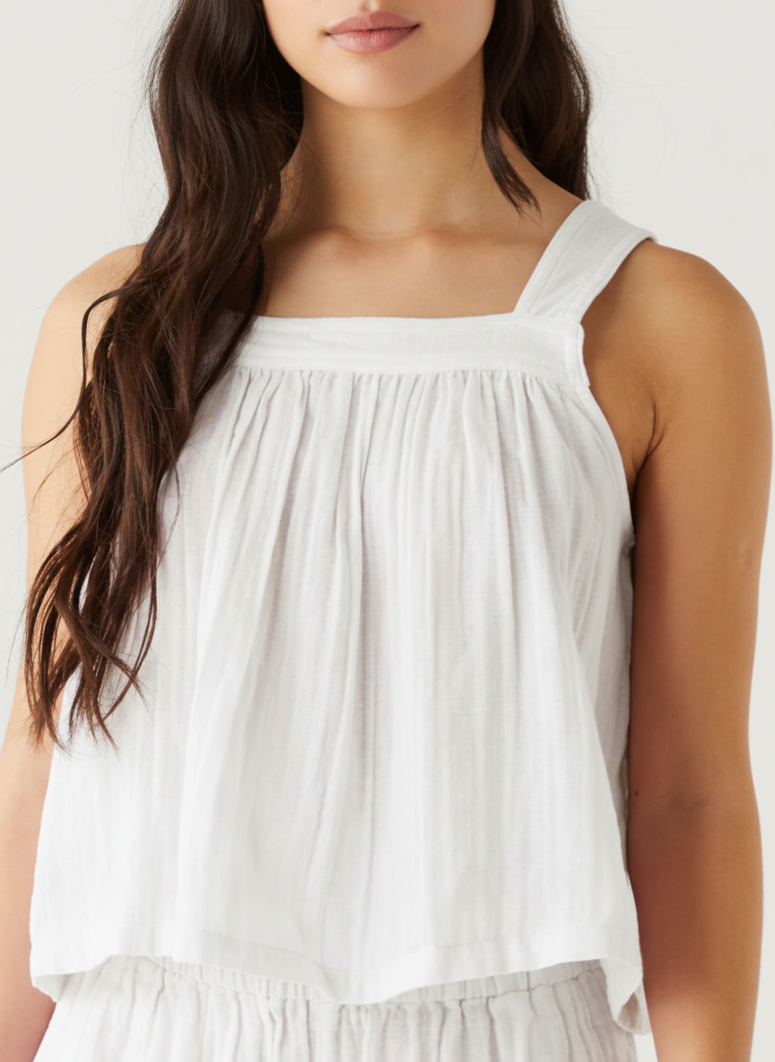 Simple Gathered Sleeveless Top