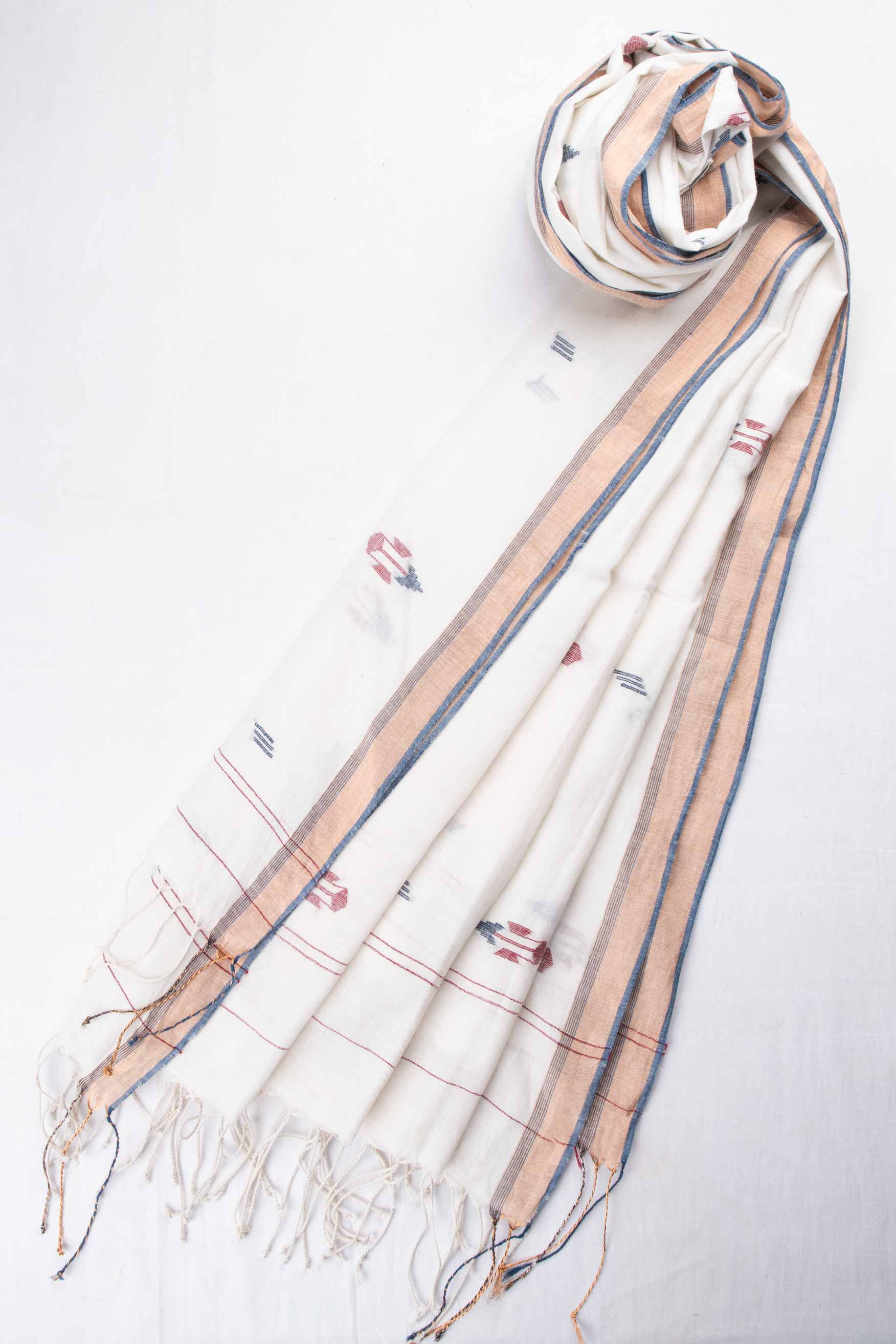 HANDWOVEN WHITE SCARF 99