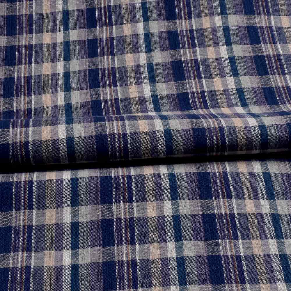 CHECK MULTICOLOR PURE COTTON 96 GSM HANDWOVEN FABRIC