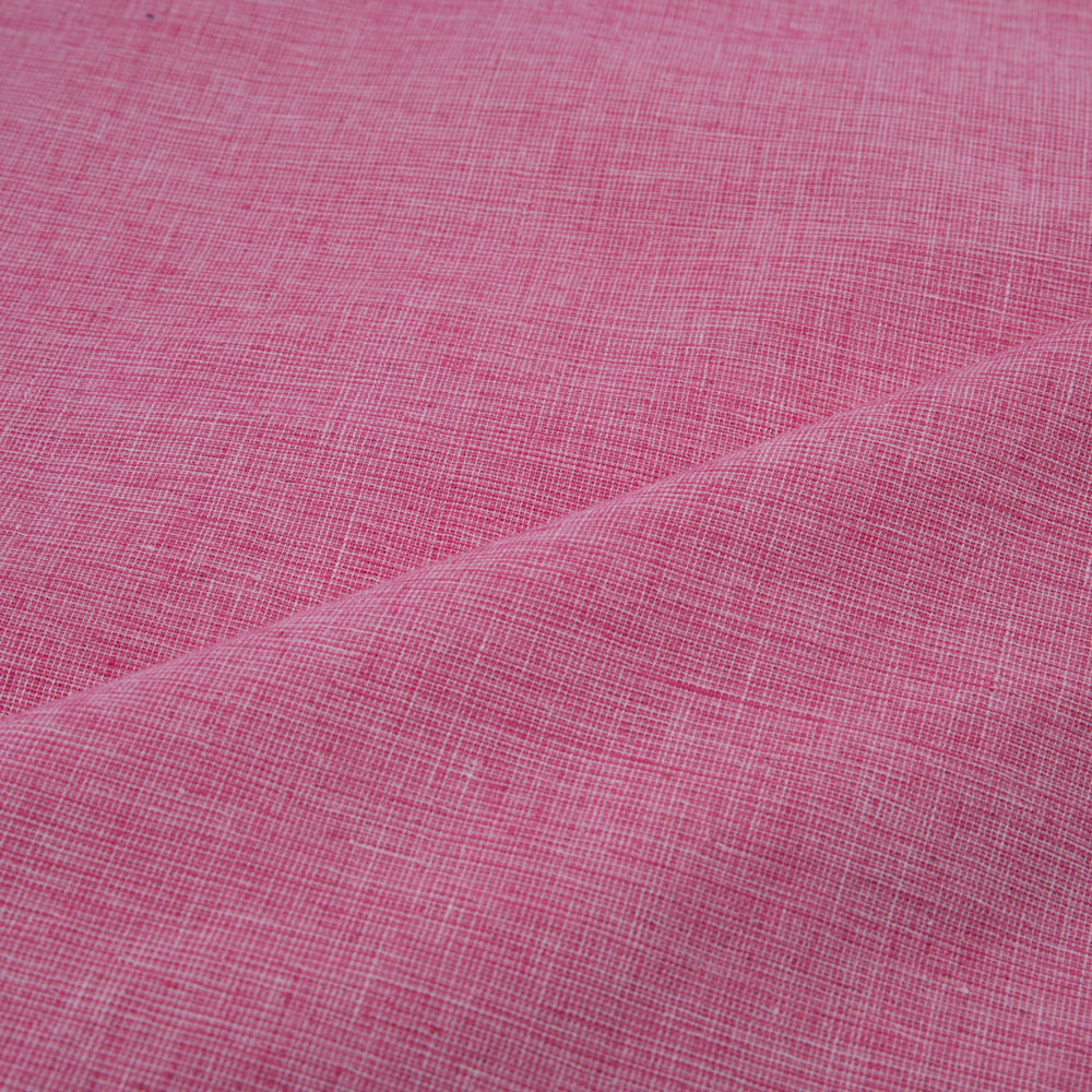 CHAMBRAY PINK PURE COTTON 102 GSM HANDWOVEN FABRIC