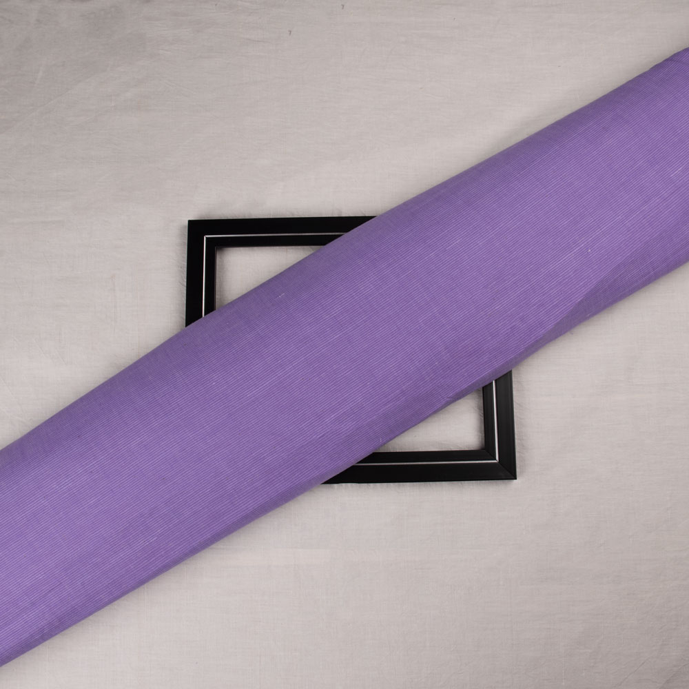 Chambray Purple Khadi Cotton 158 GSM Handwoven Fabric Mt14