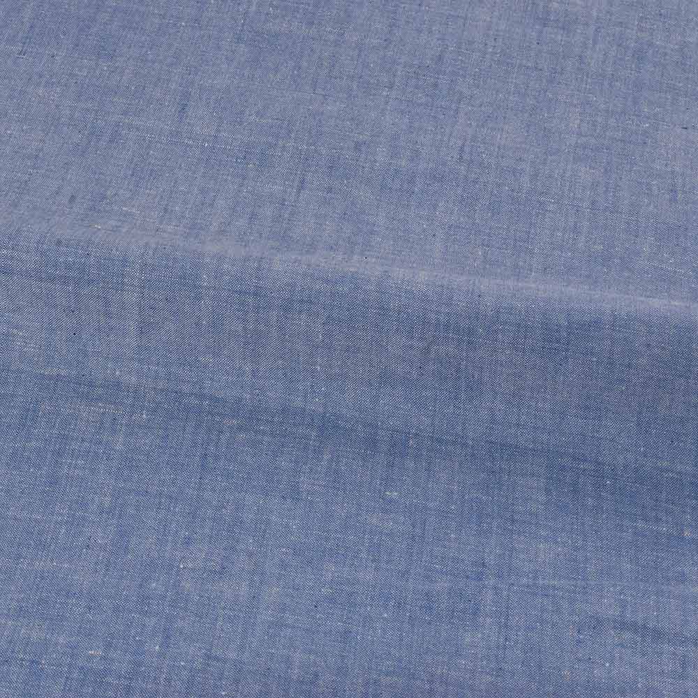 CHAMBRAY BLUE KHADI COTTON 115 GSM HANDWOVEN FABRIC N5