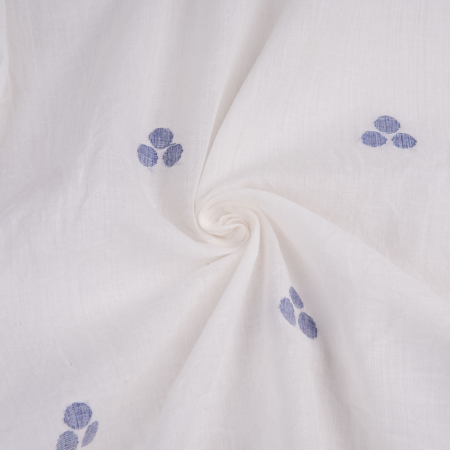 Geometric White Jamdani Pure Cotton 55 GSM Fabric 174