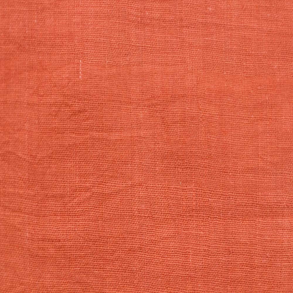 Solid Orange Khadi 120 GSM Fabric - Handspun & Handwoven