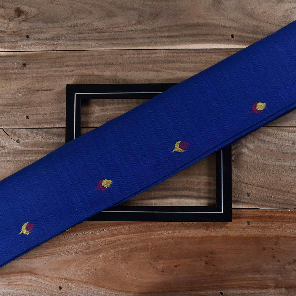 Geometric Blue Jamdani Pure Cotton 60 GSM Handwoven Fabric 239