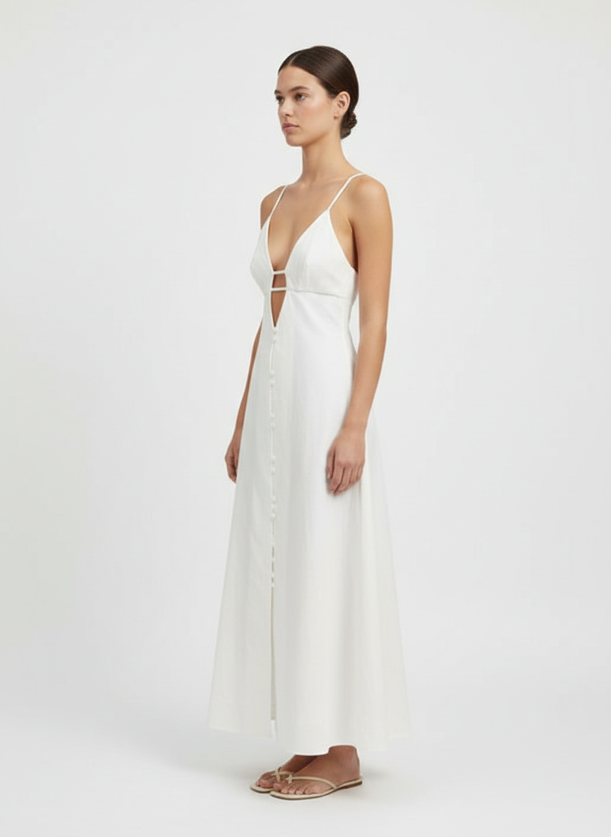 Deep Plunging Neck Line Dress