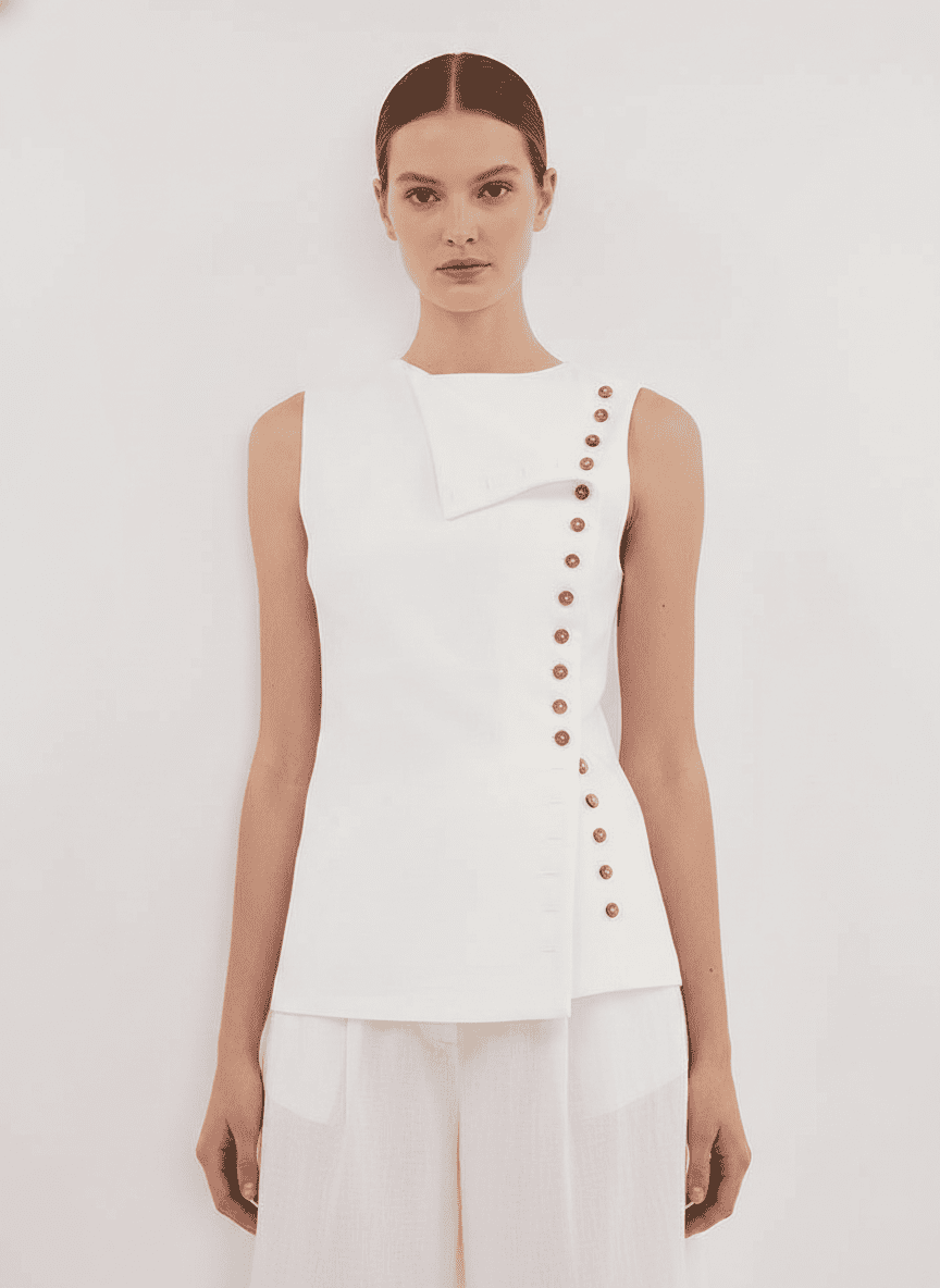 Asymmetric Buttoned Top