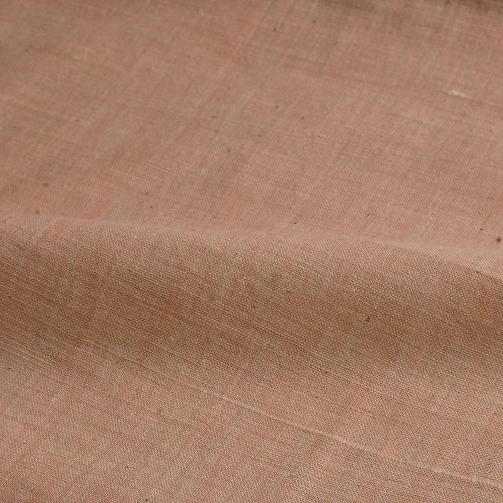CHAMBRAY PEACH KHADI COTTON 115 GSM HANDWOVEN FABRIC N17