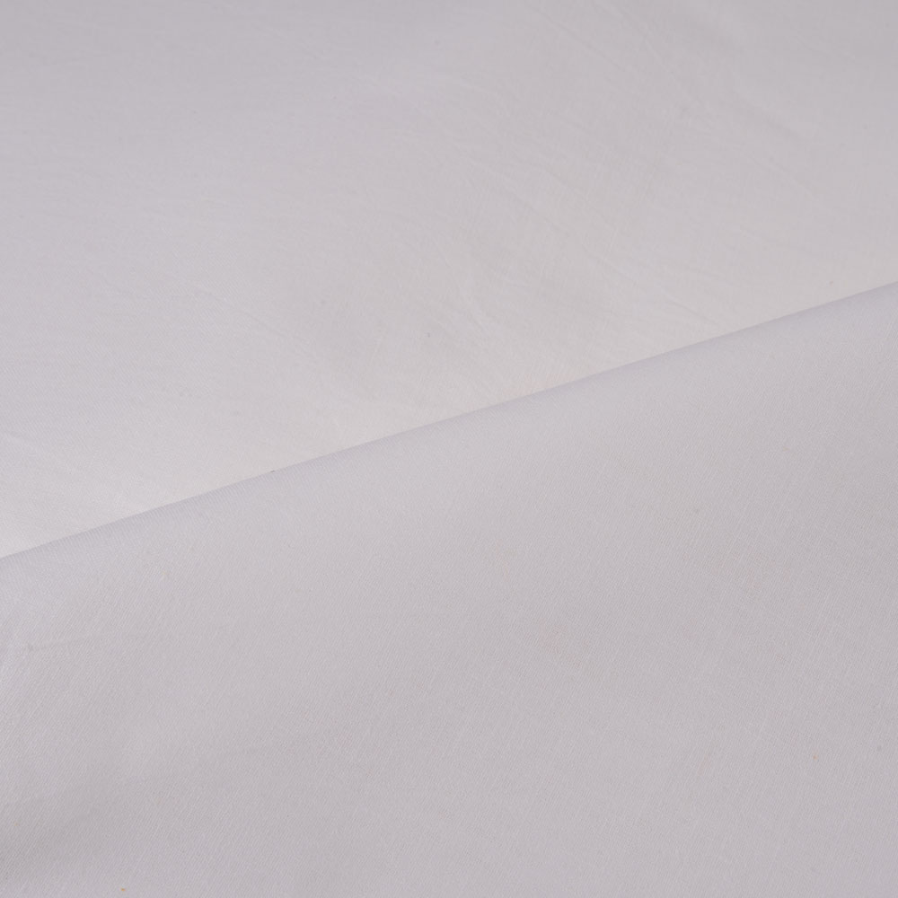 WHITE COTTON 104 GSM FABRIC - BLEACHED WHITE & DYEABLE