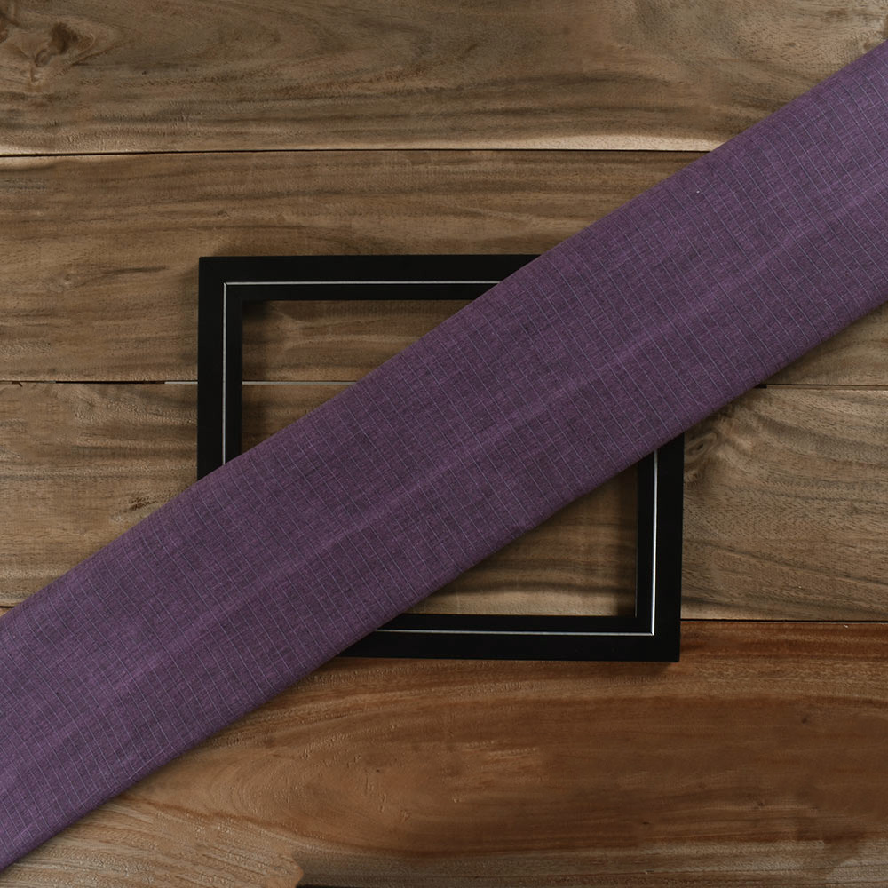 Stripe Plum Pure Cotton 74 GSM Handwoven Fabric