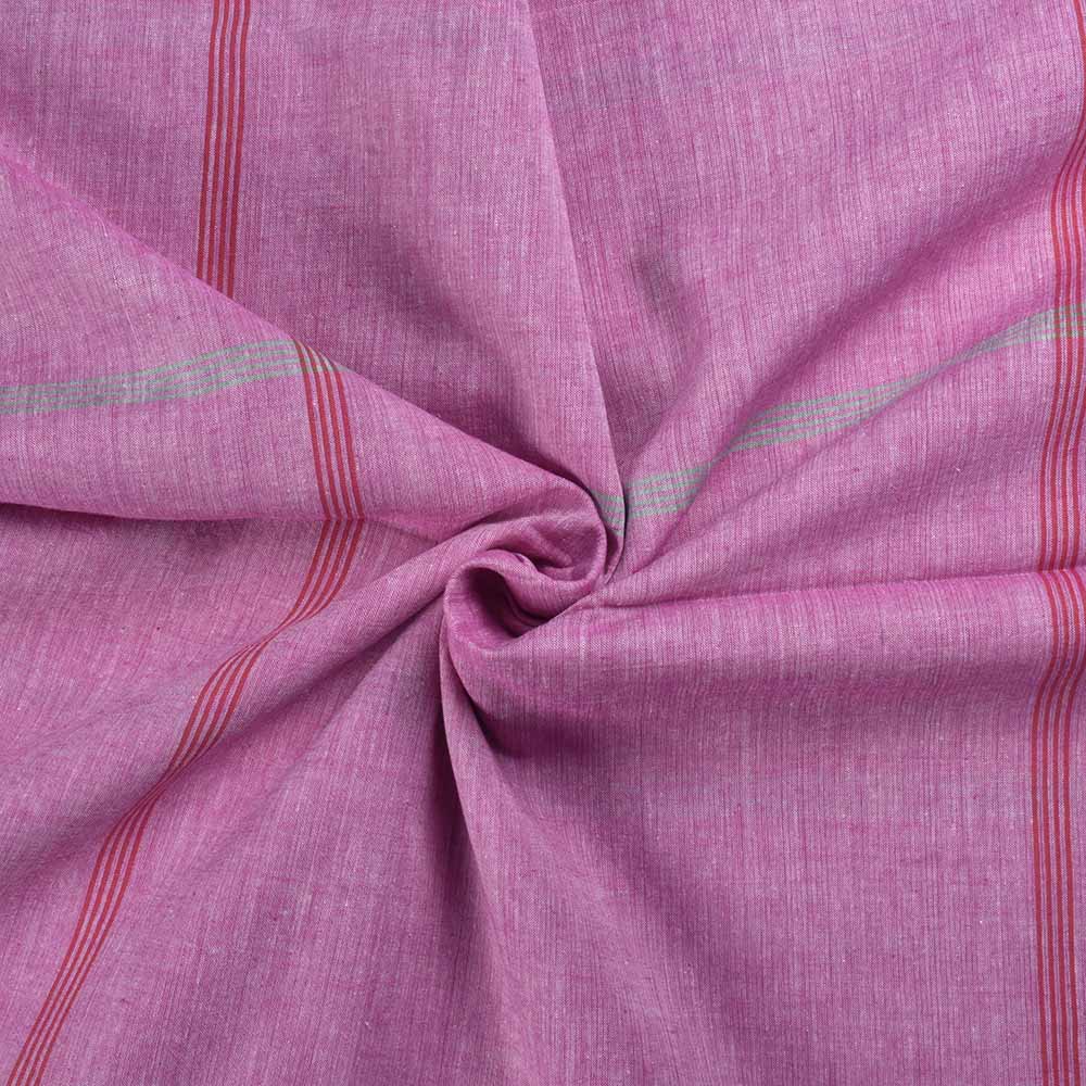 Check Pink Pure Cotton 68 GSM Handwoven Fabric
