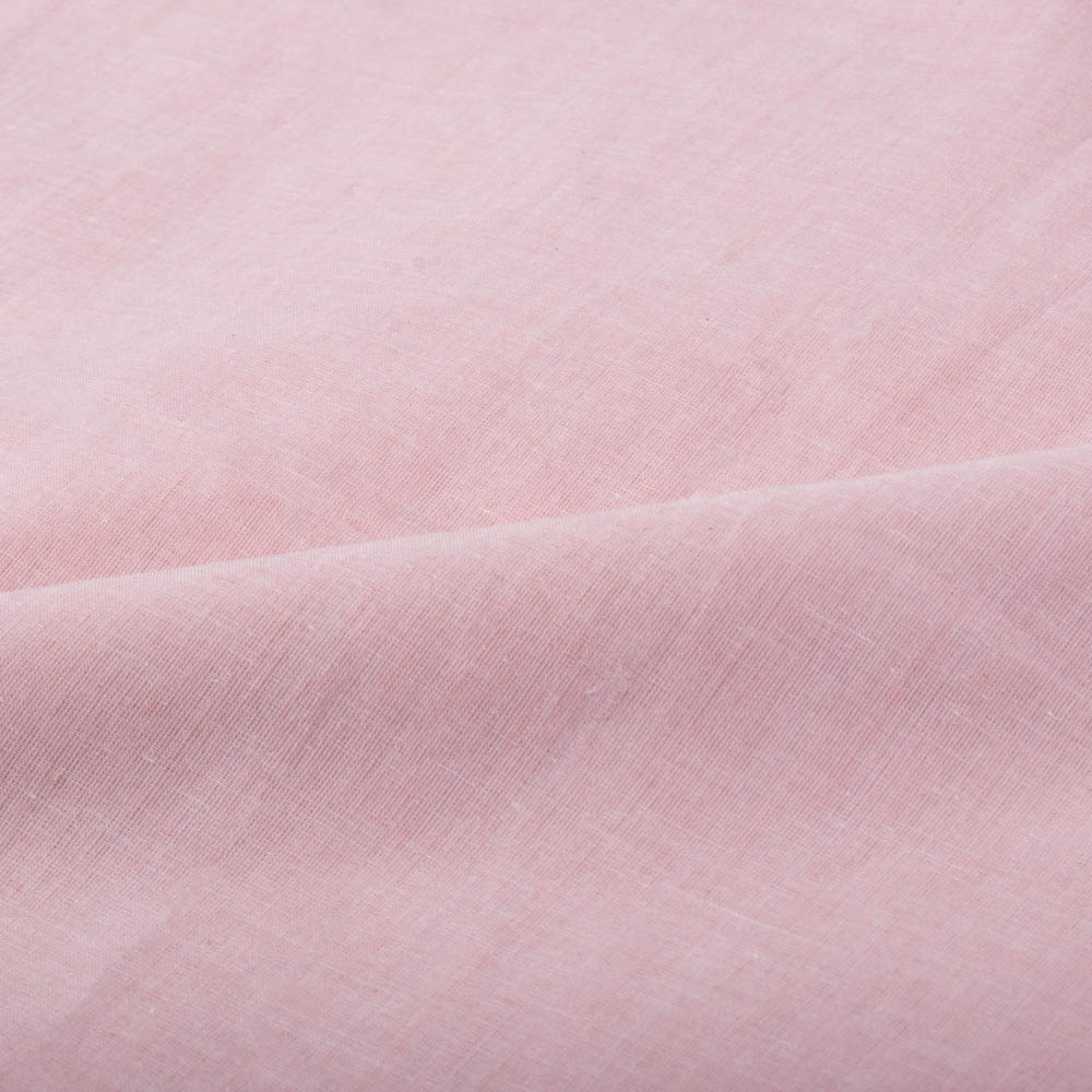 Chambray Pink Khadi Cotton 62 GSM Handwoven Fabric B8a