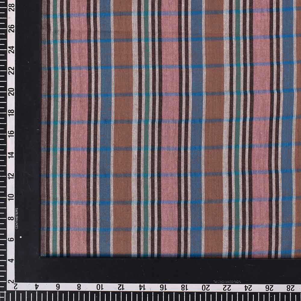 CHECK MULTICOLOR PURE COTTON 100 GSM HANDWOVEN FABRIC 527
