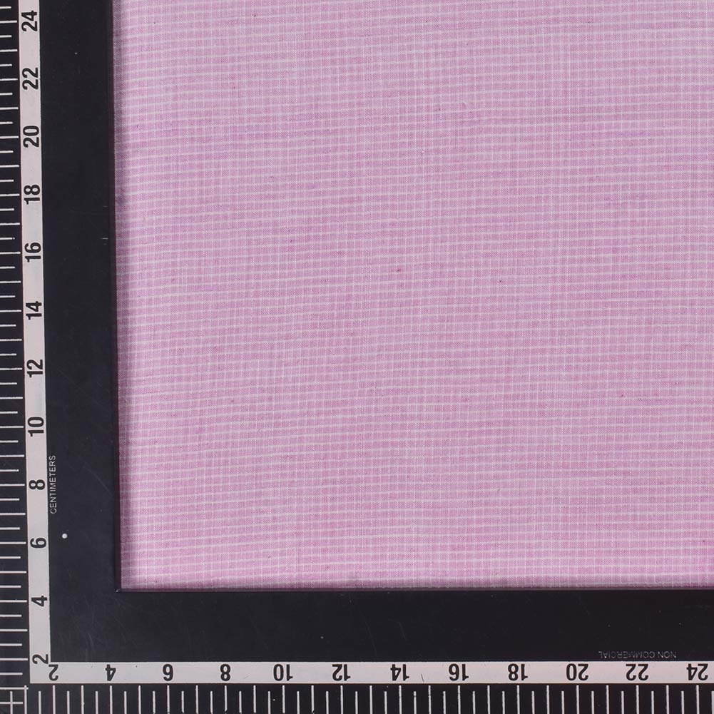 CHECK PURPLE PURE COTTON 93 GSM HANDWOVEN FABRIC D13