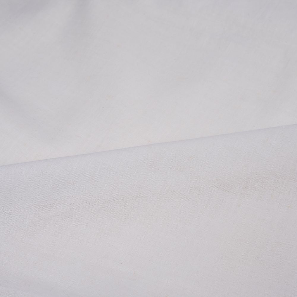 WHITE KHADI HANDSPUN & 75 GSM  HANDWOVEN MUSLIN FABRIC - BLEACHED & DYEABLE