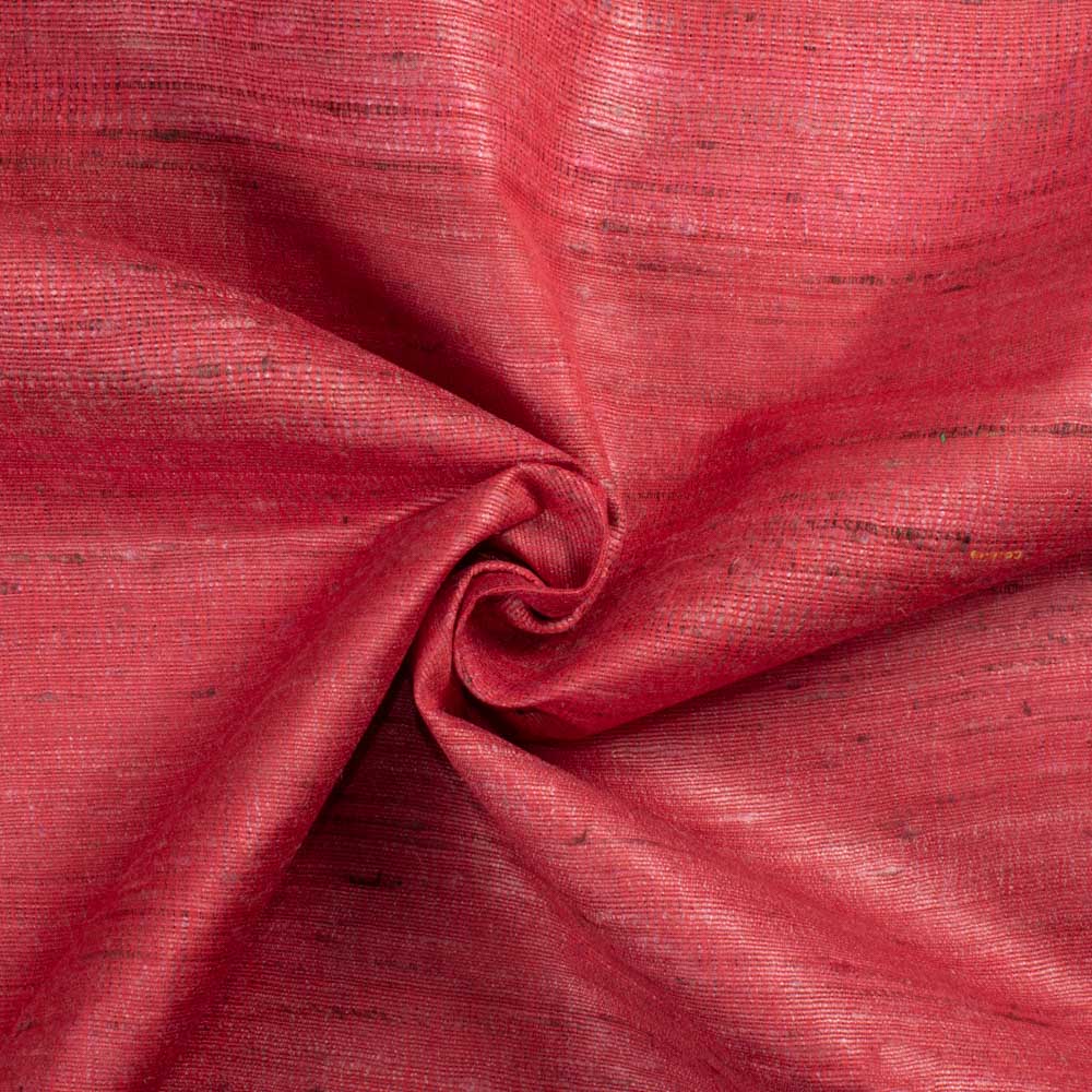 Plain Red Natural Ketya Silk Cotton Blend 150 GSM Handwoven Fabric
