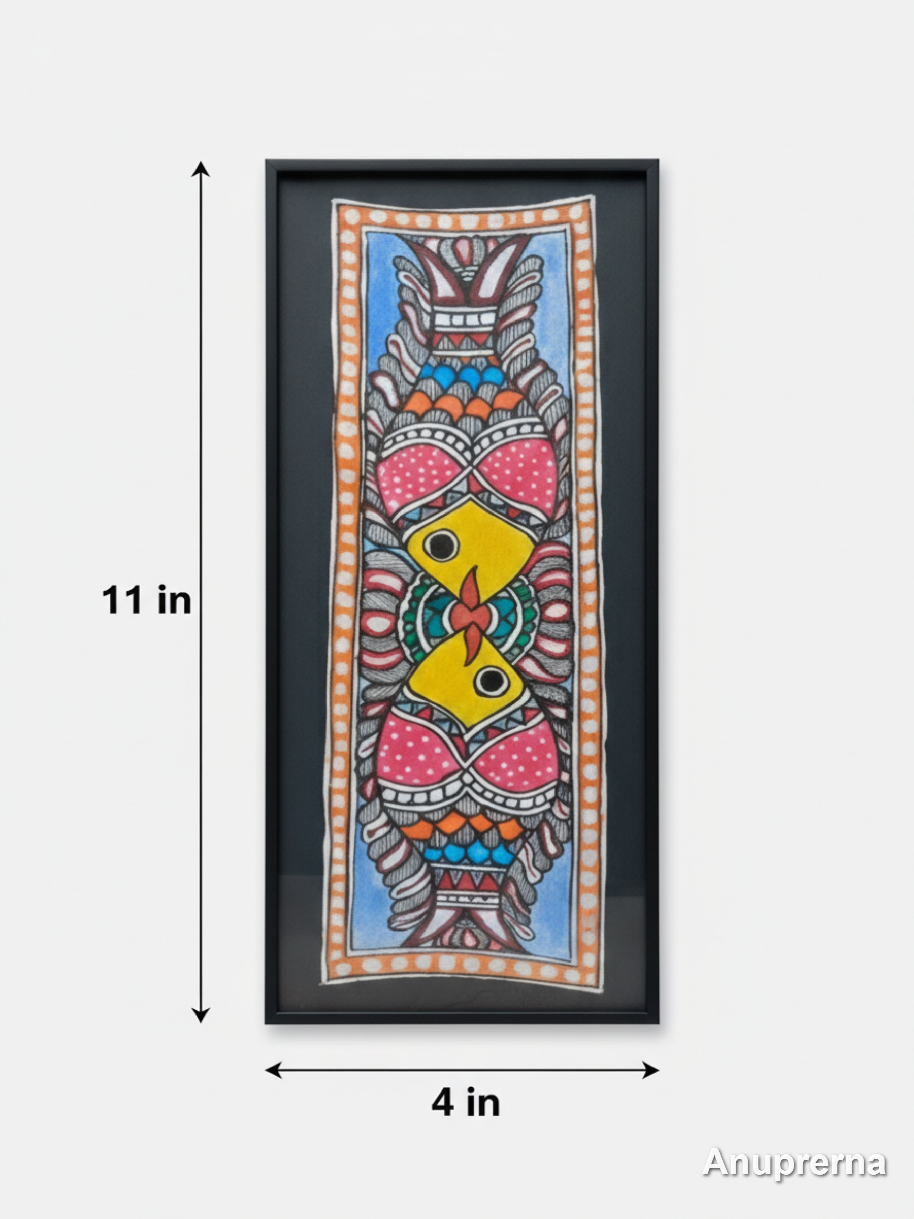 Two Fishes Madhubani Wall Art Decor
