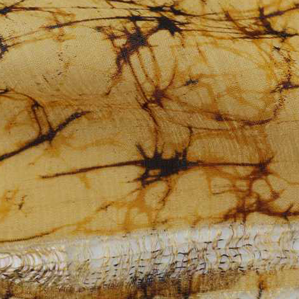 Abstract Yellow Batik 54 GSM Mulberry Silk Fabric K