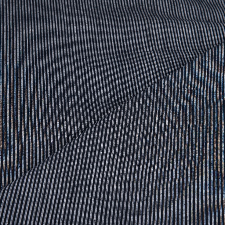 PINSTRIPE BLACK PURE COTTON 73 GSM HANDWOVEN FABRIC