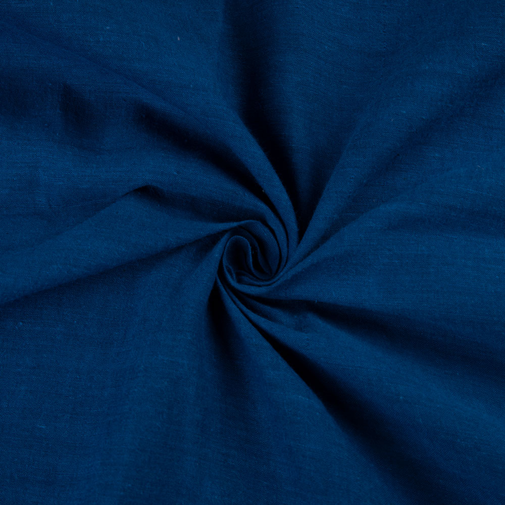 Plain Blue Khadi Cotton 69 GSM Handwoven Fabric