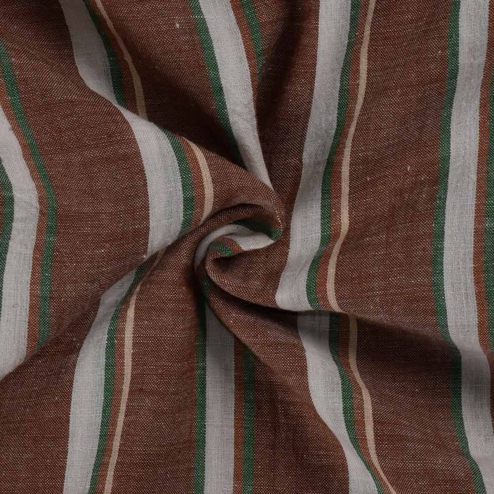 Stripe Brown Pure Cotton 70 GSM Handwoven Fabric 224