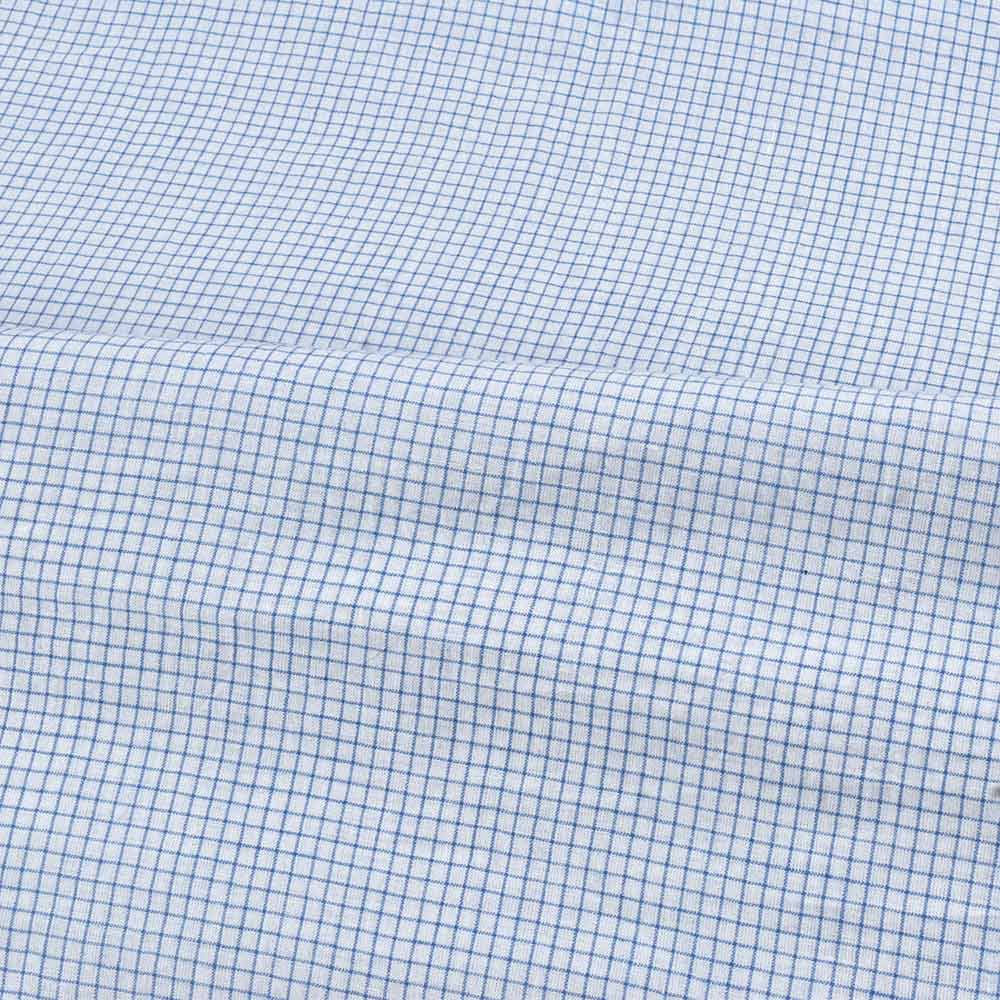 CHECK BLUE & WHITE PURE COTTON 58 GSM HANDWOVEN FABRIC