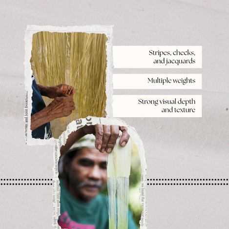 Artisan weaving banana fiber fabric on a handloom in East India, emphasizing traditional craftsmanship.