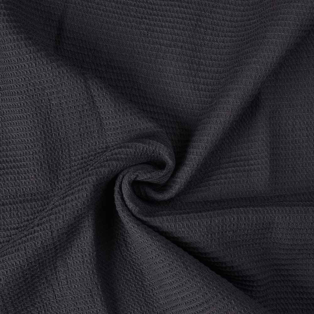 Black Honeycomb Weave Pure Cotton 122 GSM Handwoven Fabric