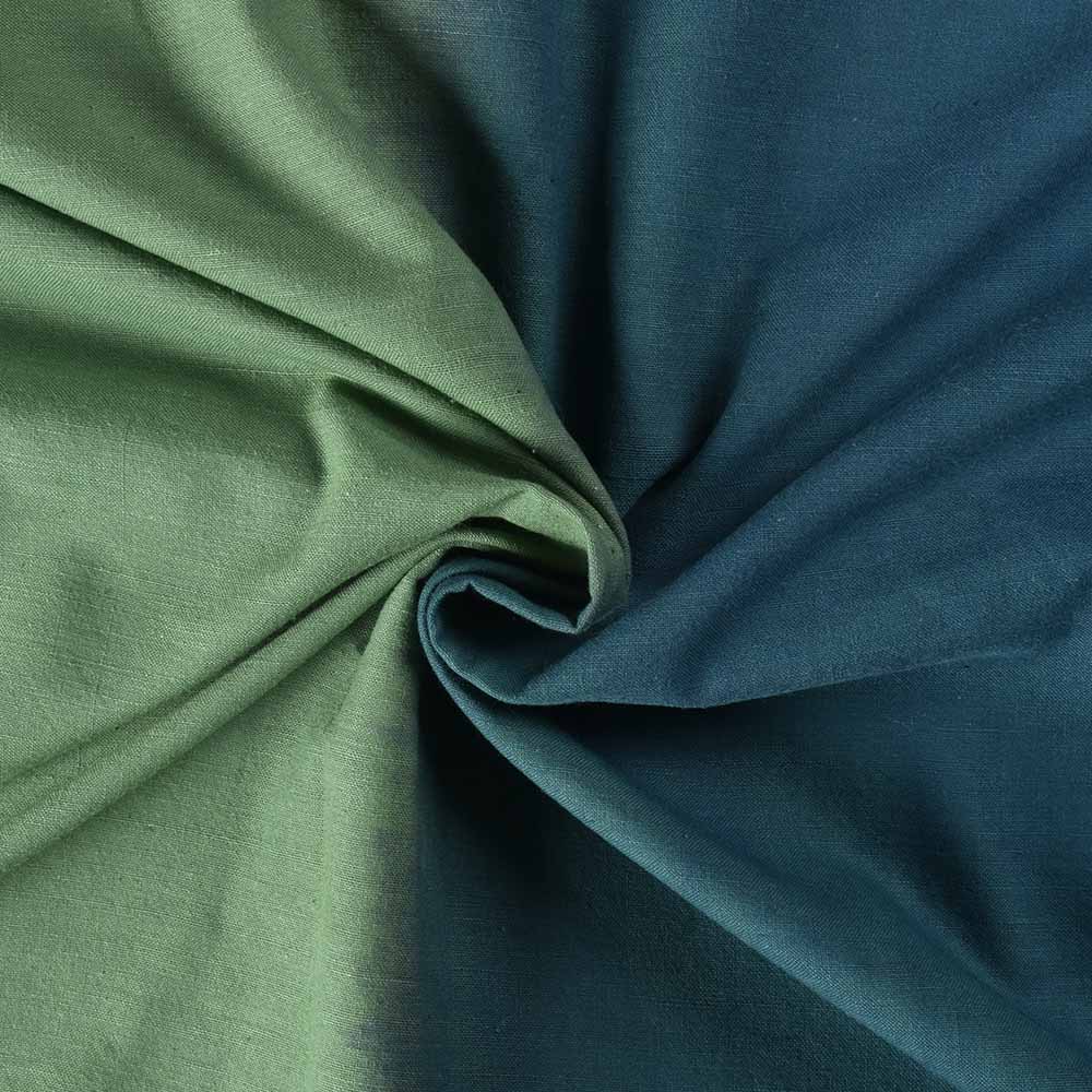 Ombré Tie Dye Blue Green Khadi Cotton 115 GSM Handwoven Fabric