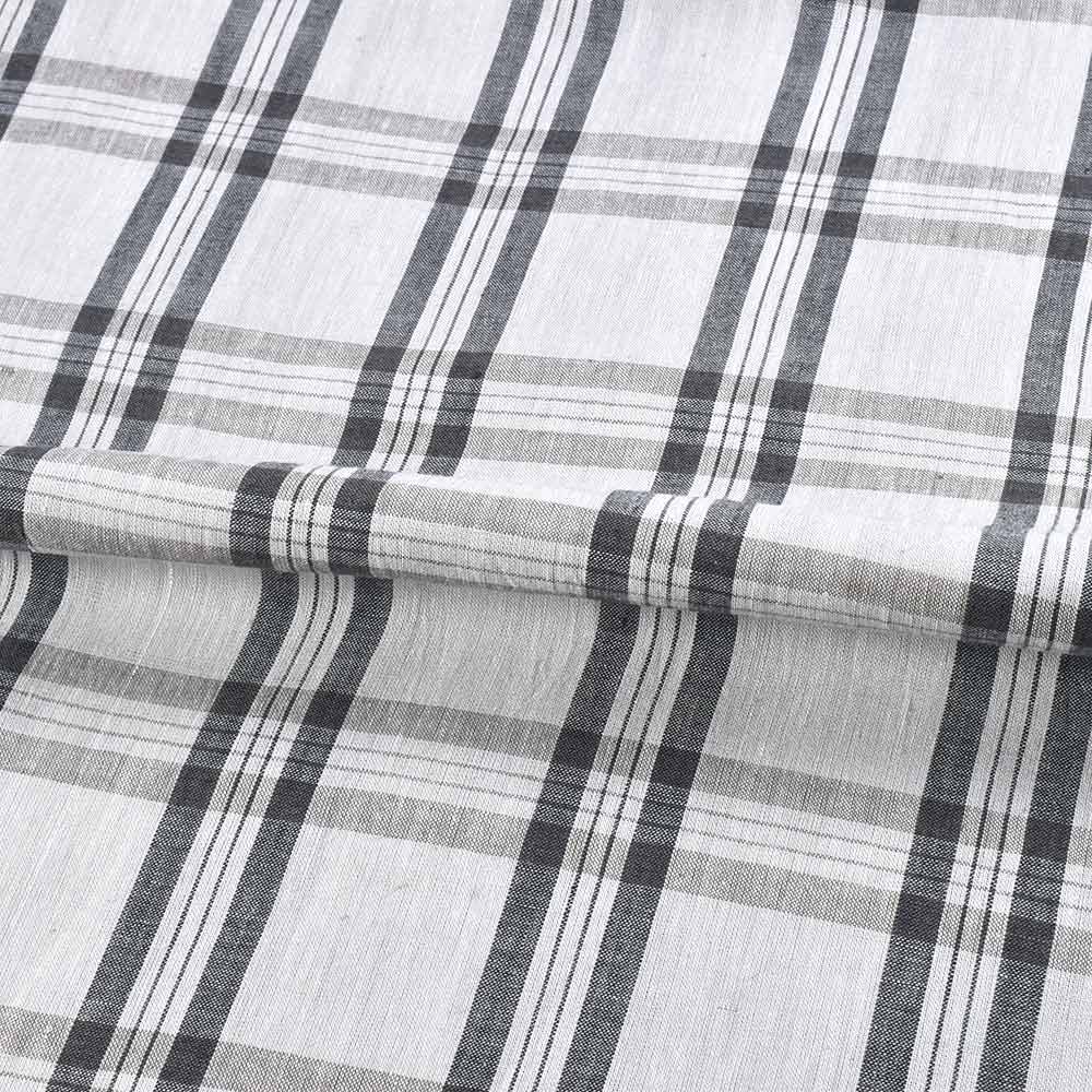 CHECK BLACK & GREY PURE COTTON 108 GSM HANDWOVEN FABRIC
