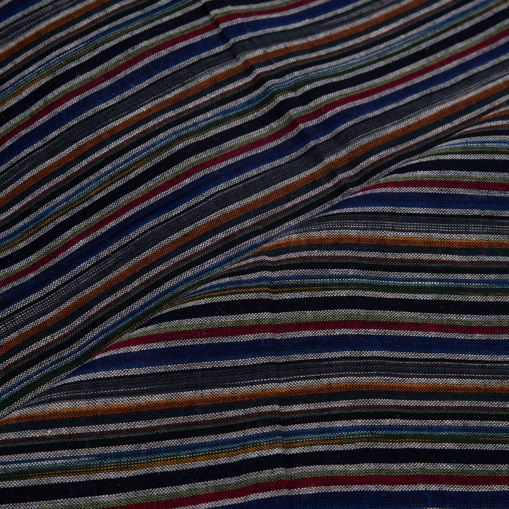 STRIPE MULTICOLOUR PURE COTTON 93 GSM HANDWOVEN FABRIC
