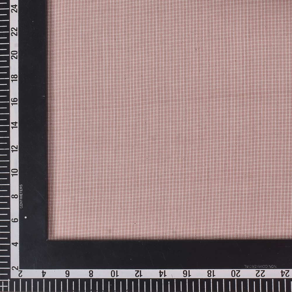 CHECK BROWN PURE COTTON 93 GSM HANDWOVEN FABRIC D10