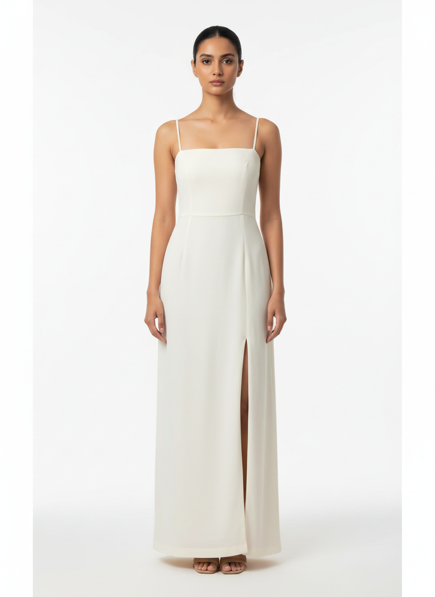 Long Dress With Slit & Corset Back