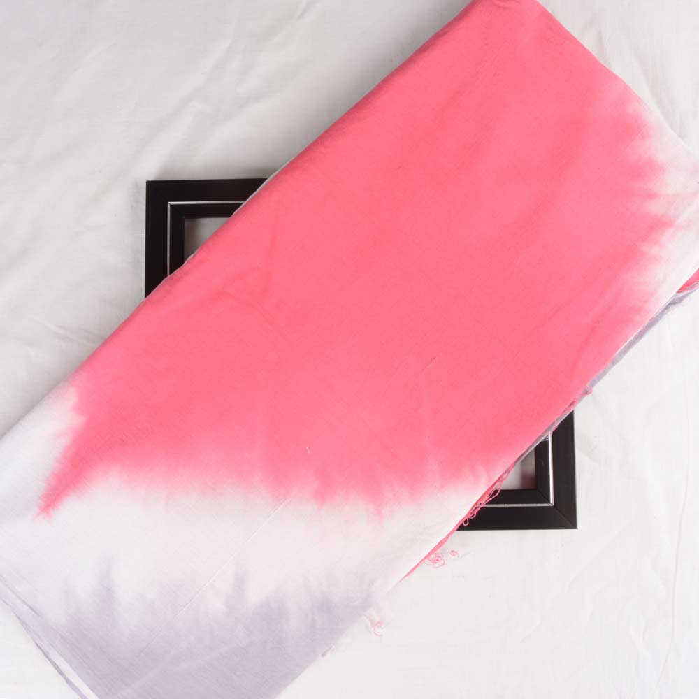 ABSTRACT PINK & GREY TIE DYE KHADI COTTON 110 GSM HANDWOVEN FABRIC